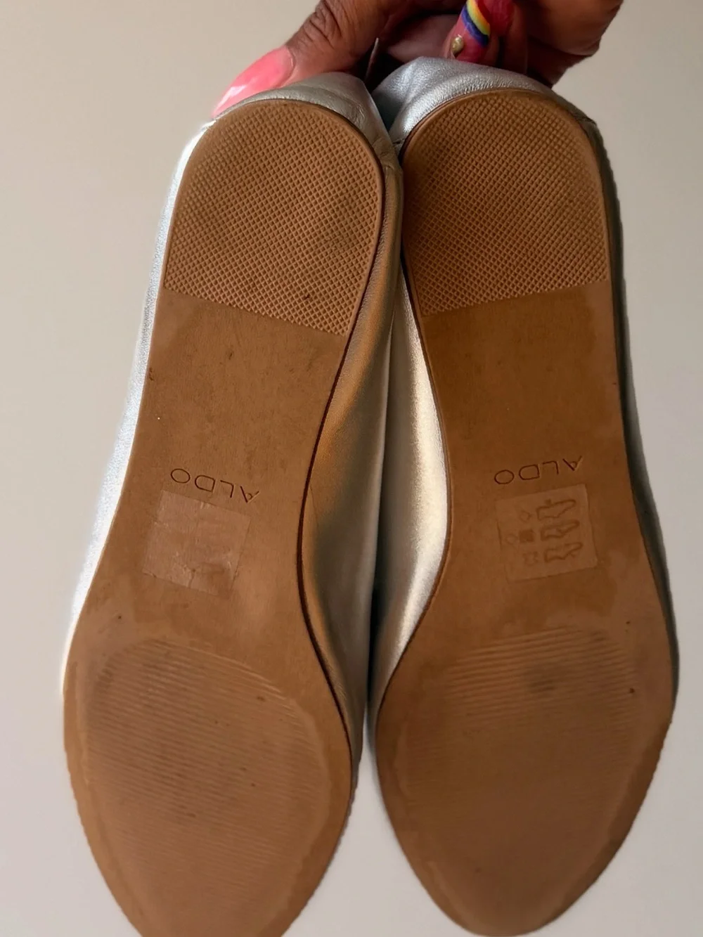 Aldo Metallic Silver Slip-On Loafers